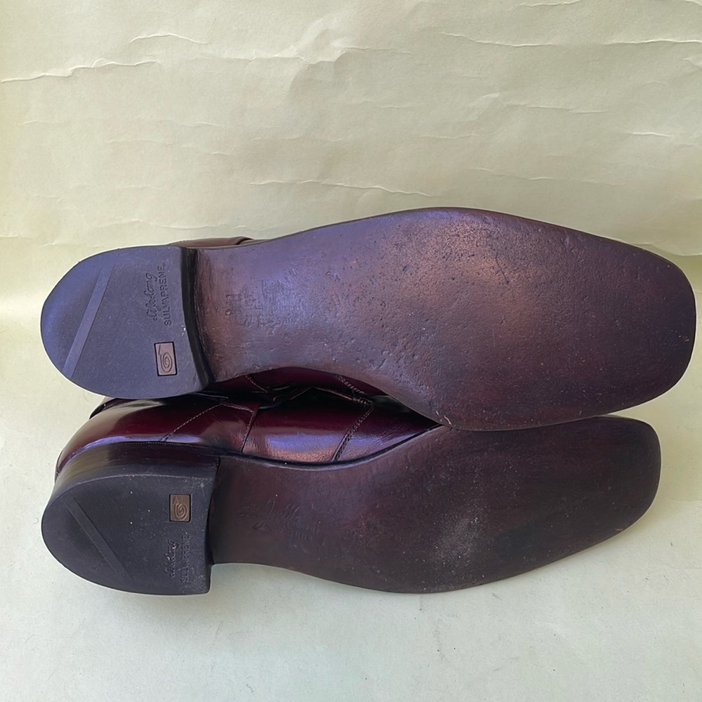 Vintage deep reddish brown all leather booties - Picture 13 of 16